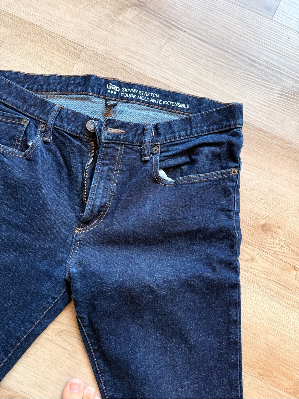 Dark Blue Men’s GAP Skinny Stretch Slim Jeans - Picture 3 of 5